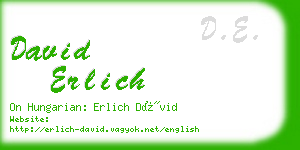 david erlich business card